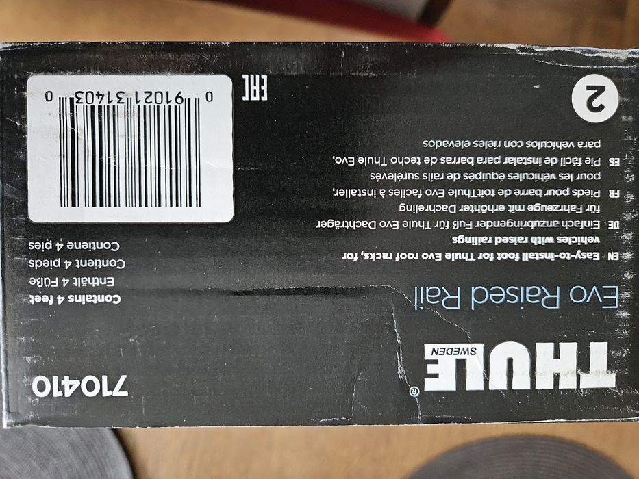 NOWE Thule Evo Raised Rail 710410 kompl 4 szt stopy do bagażnika