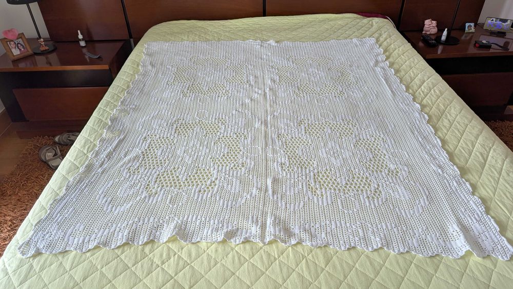 Toalha em crochet rectangular