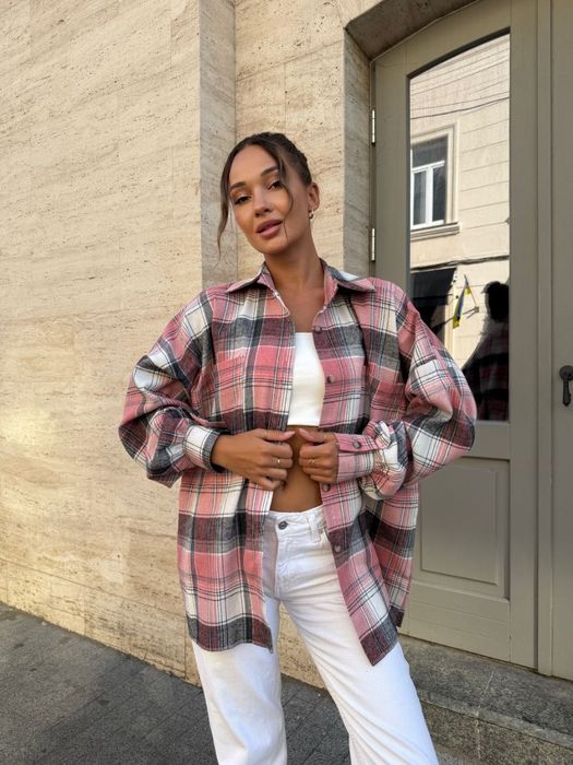 Рубашка жіноча у клітинах фланель