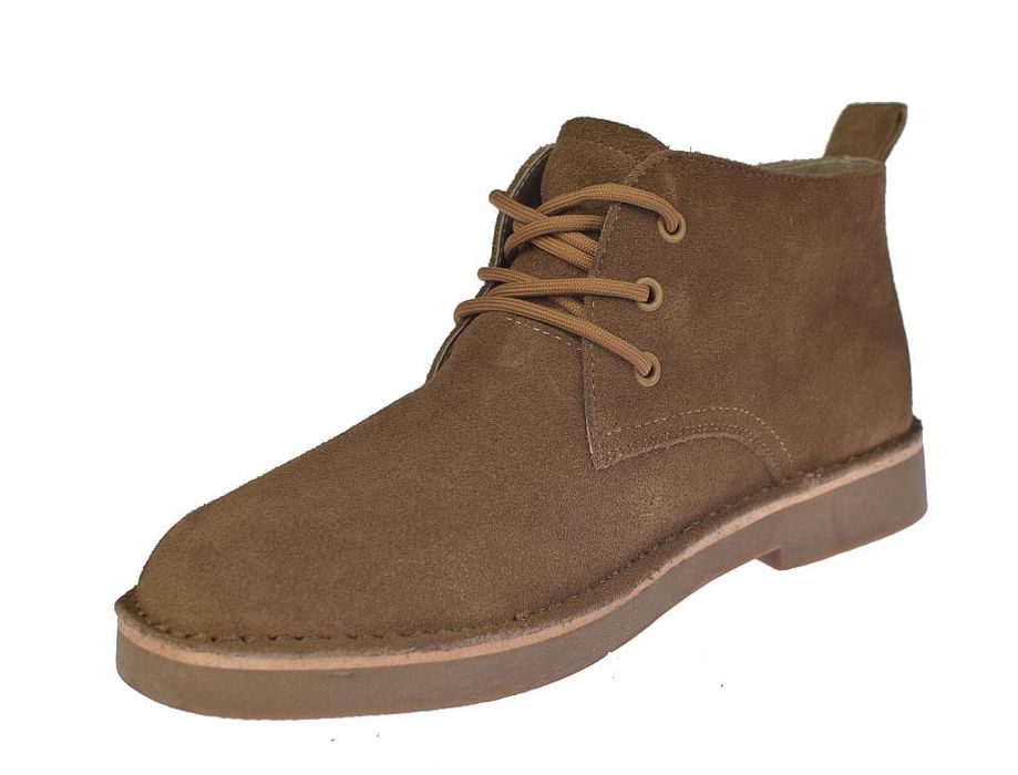 Trzewiki męskie zamszowe skórzane JK/B-4-602 camel – komfort roz. 44