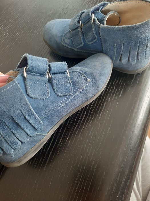 Wiosenne buciki Zamszowe trzewiki botki Mrugała z frędzlami Boho grana