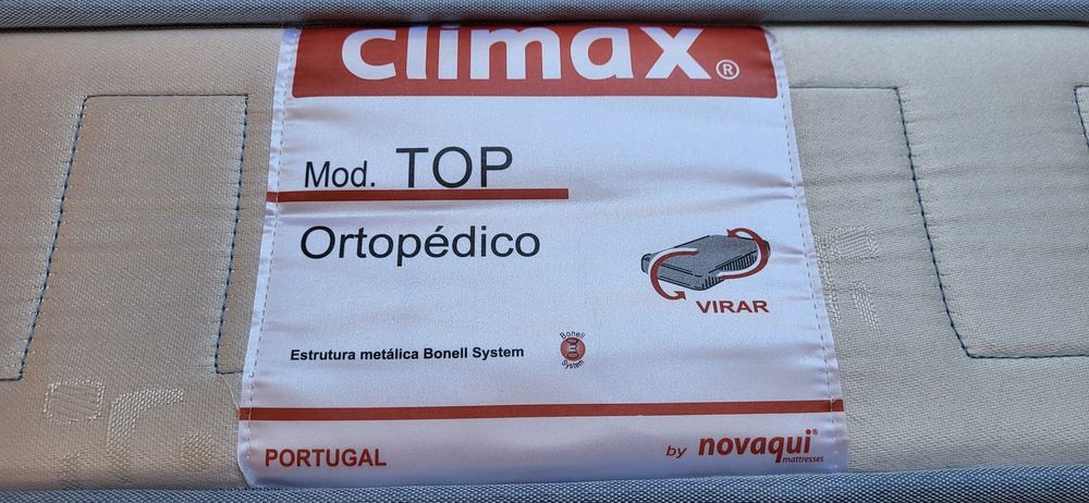 Pack Cama Solteiro 90x190 + Estrado Ripas + Colchão Climax + Roupa de Cama