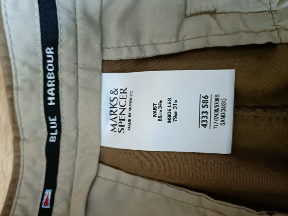 Spodnie Marks&Spencer L 34 31 bawełniane męskie xl vbawelna brązowe
