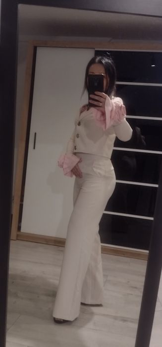 Elegancki komplet damski, garnitur marynarka i spodnie , komunia, chrzciny  impreza