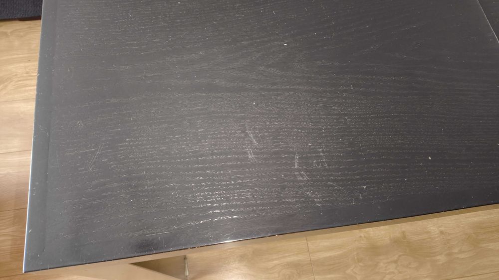 Stół z krzesłami, zestaw stół + 4 krzesła, kolor wenge, fornir, drzewo