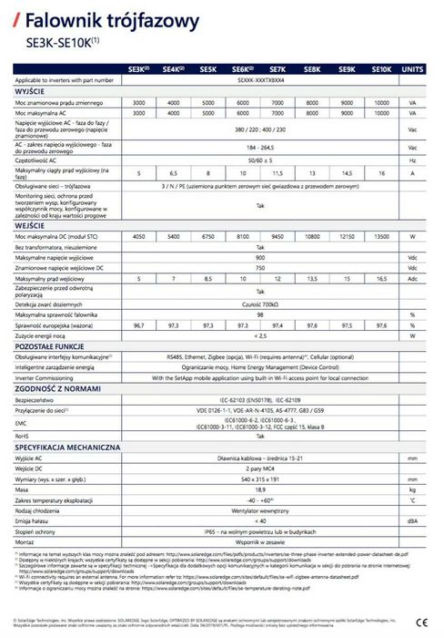 Falownik Solaredge  SE10K