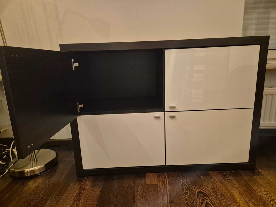 Komplet nowoczesnych mebli z Black Red White biały lakier + wenge