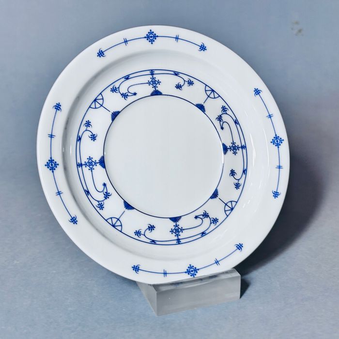 piękny talerzyk spodek porcelanowy wzór słomkowy indisch blau