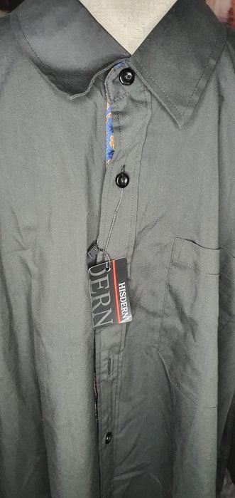 Koszula nowa męska czarna mankiety rozmiar 2xl xxl hisdern modna