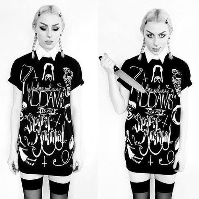 Killstar сукня з довгим рукавом wednesday addams