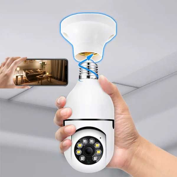 Câmara Smart WiFi D115 360° E27 2.4/5GHz - Novo - Envio Grátis