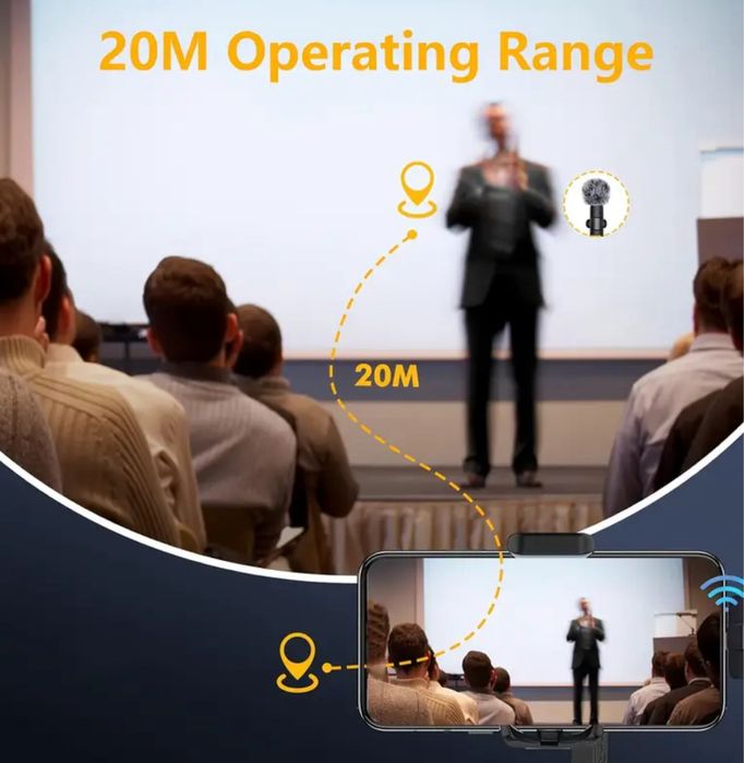 Профессиональный беспроводной петличный микрофон