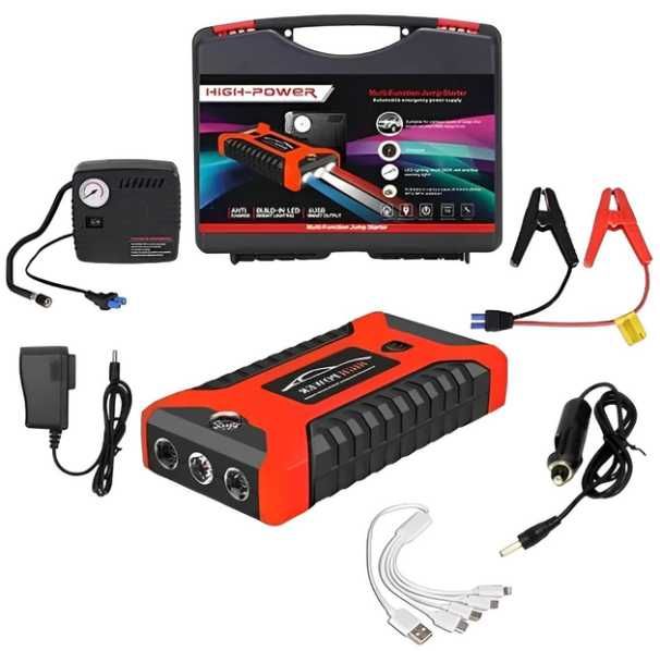 Пускозарядний пристрій з компресором Jump Starter Pump 99800 mAh