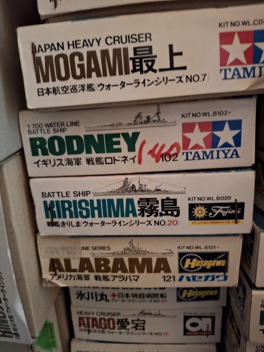 Kits vintage novos navios guerra 1 700 tamiya aoshima etc