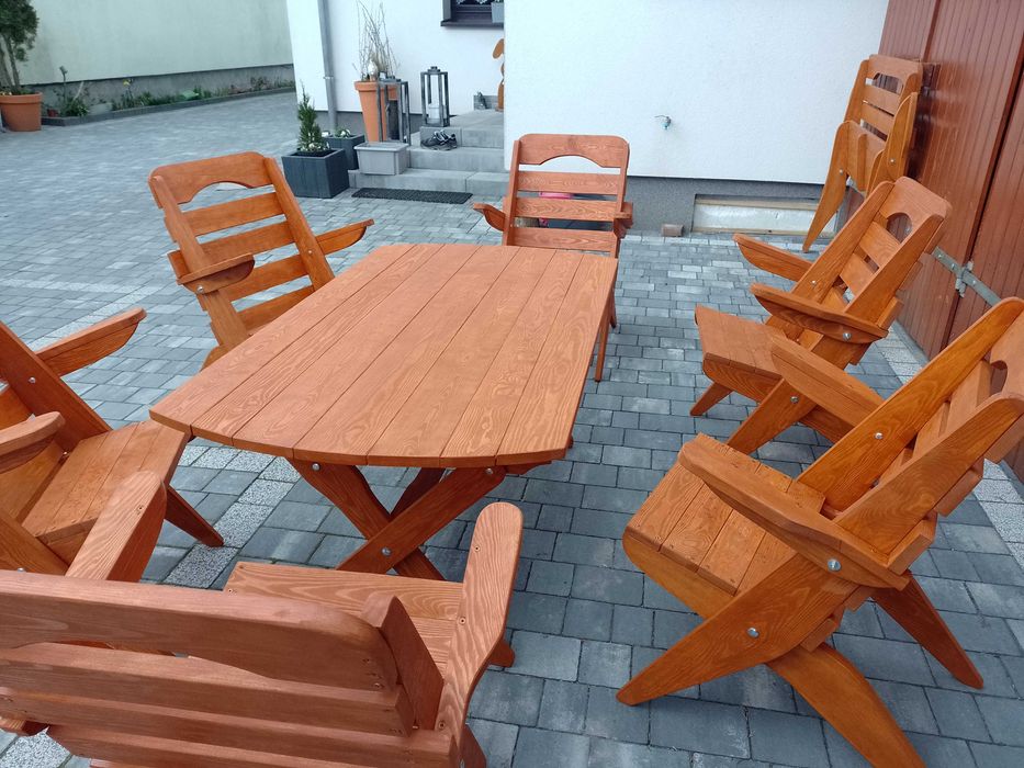 Komplet ogrodowy drewniany