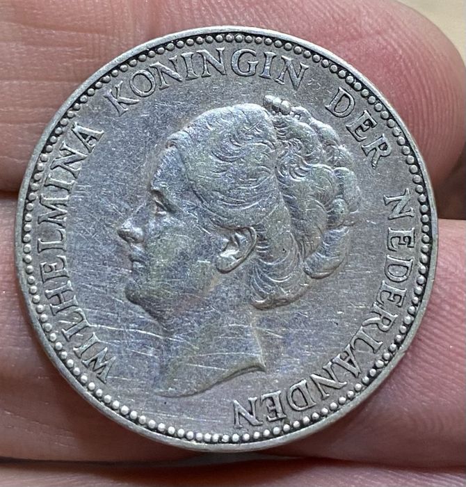 Moeda 1079 - HOLANDA 1 Gulden 1922 Prata