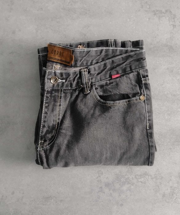Spodnie jeansowe prosta nogawka szare damskie Carry rozmiar XL