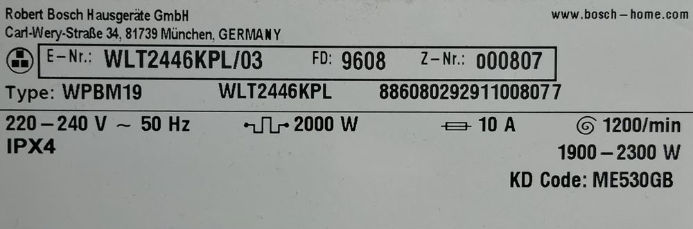Pralka Bosch 6,5kg z transportem,Gwarancja