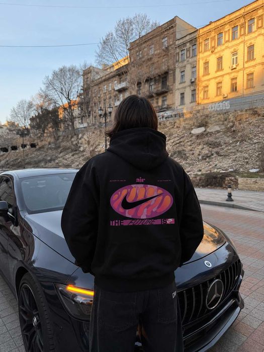 Cotton 100% | Худи Черное Nike Jordan Air Max | Кофта Найк Джордан Большой Принт