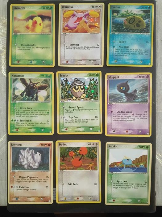 EX Hidden Legends coleção, cartas antigas