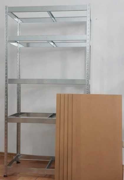 Стелаж поличковий для складу дому гаражу оцинкований полки з мдф