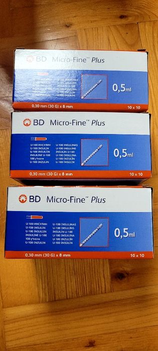 Strzykawki insulinowe 0,5 ml BD z igłą Micro-Fine Plus 0,3 x 8 mm – 10