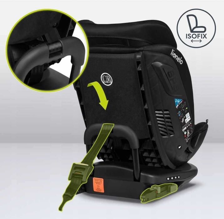 Fotelik samochodowy Lionelo Bastian RWF i-size Obracany 360°, Isofix