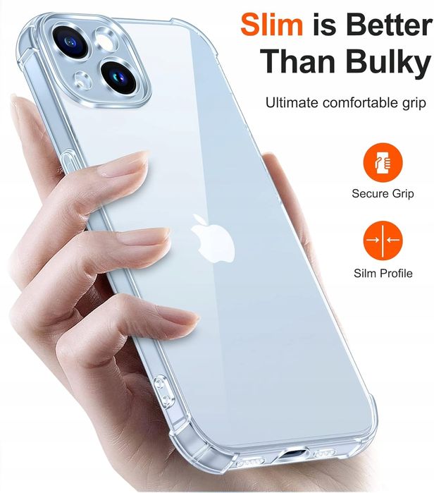 Przeźroczyste Etui Ochronne Do iPhone 14 + Szkło Hartowane 3.szt