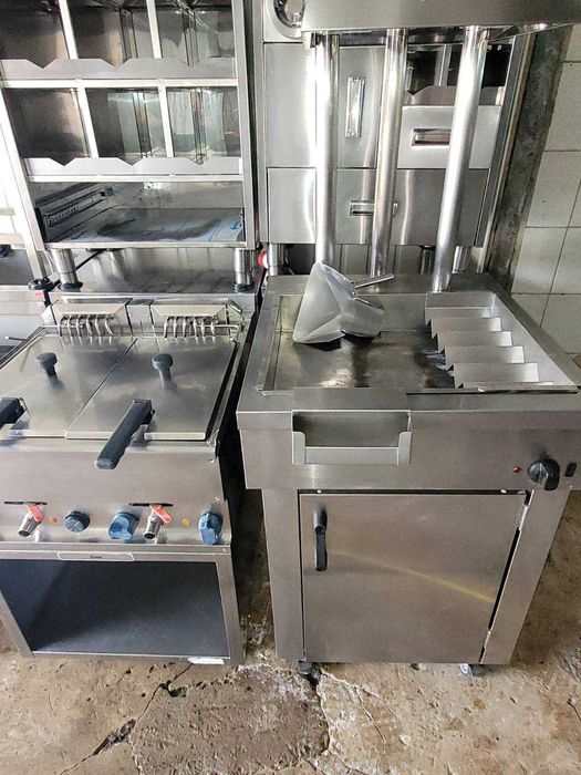 Теплова вітрина/елемент для картоплі фрі з тумбою