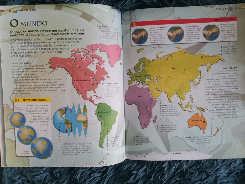Atlas infantil novo com autocolantes