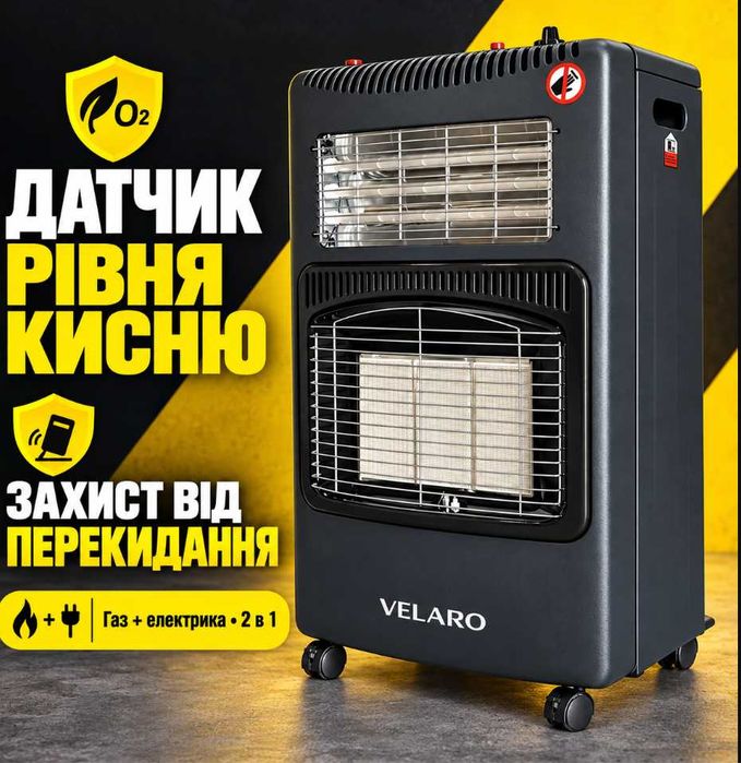 Польский обогреватель газовый керамический для комнат квартир домов 4200w 2в1 от газа в баллона и розетки с датчиком утечки газа передвижной есть опт