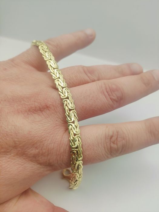 Złota Bransoletka Królewska Płaska Pr.585 14K 19cm