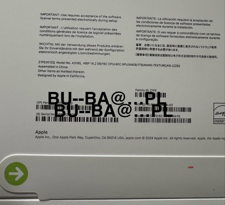 Macbook m4 max 64gb 1TB 14