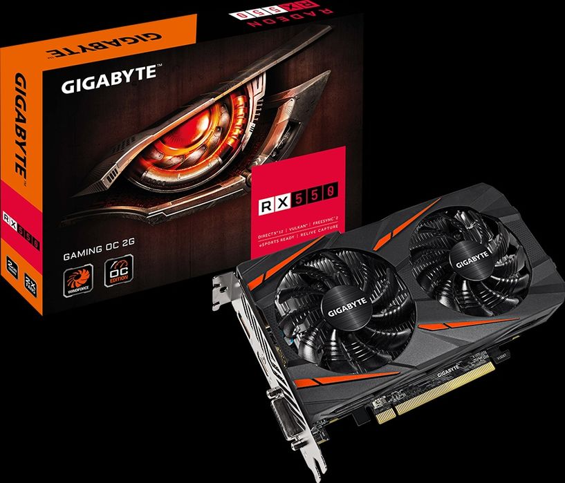 Видеокарта AMD Gigabyte Gaming OC RX 550 2Gb