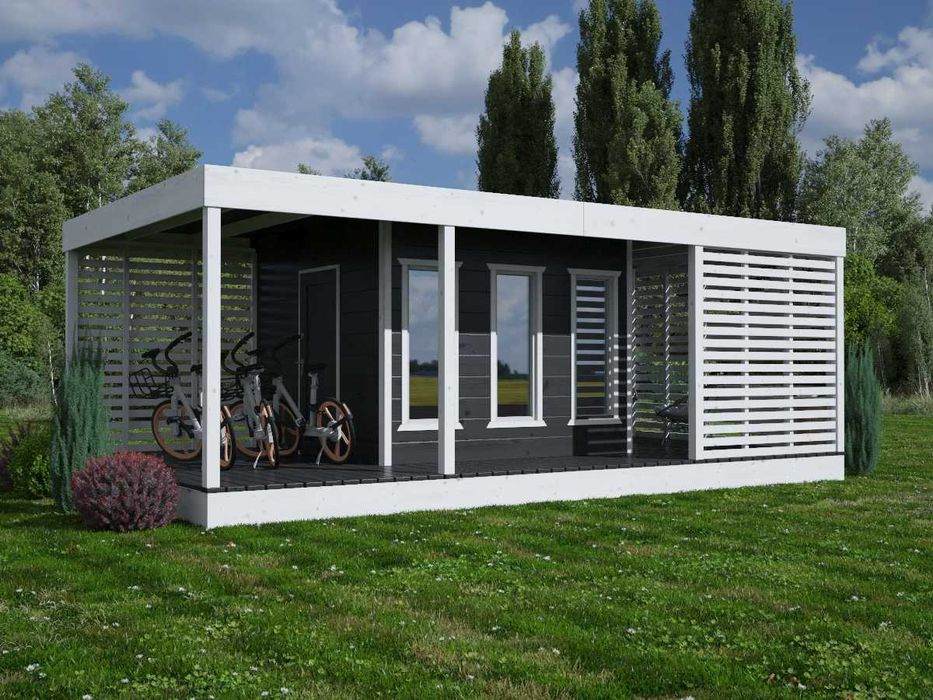 DOMEK 35m2 na ROD domek 4x4 taras 4x4 MDN10A biuro gabinet siłownia