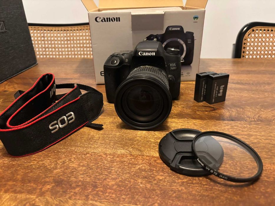 Canon EOS 760D + Sigma DC 17-70mm f/2.8-4.5 + Acessórios — Bom Estado