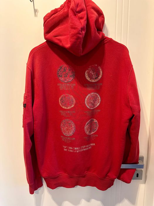 Alpha Industries, Bluza Mission Hoody, speed red rozmiar M