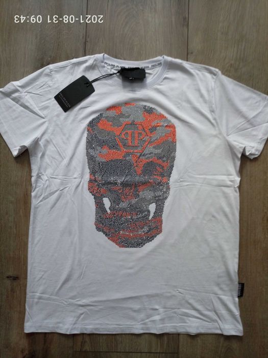 Футболка Philipp Plein Homme белого цвета, XXL р. 56-58, с черепом