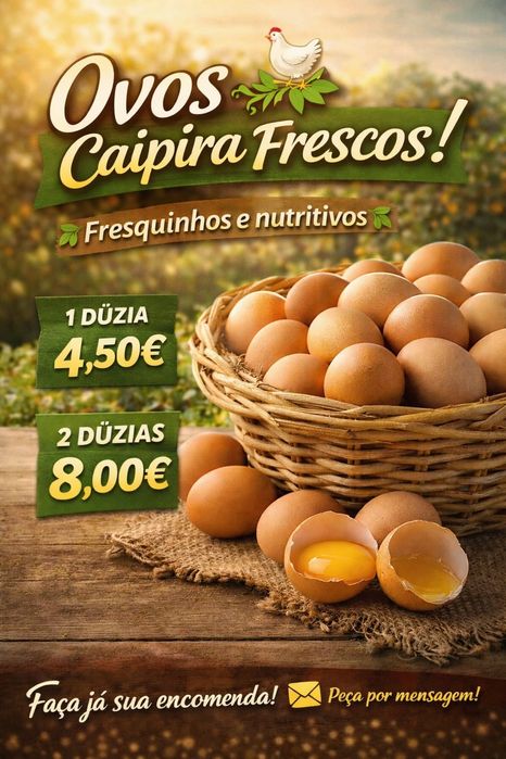 Galinha caipira e ovos caipiras