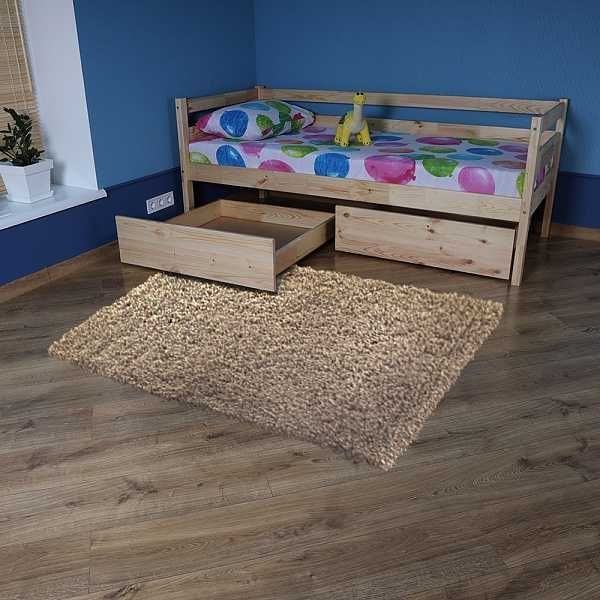Підліткове ліжко Babyson 1 з ящиками лак 80x190 см сосна Доставка безкоштовна при повній оплаті