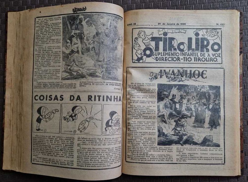 "IVANHOE" - O TIROLIRO -  suplemento infantil Jornal A VOZ 1938