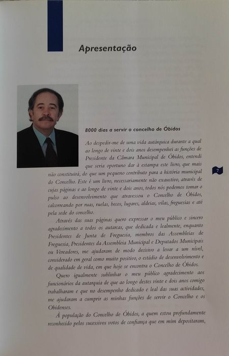Livro: Óbidos 20 anos de intervenção autárquica 1980-00