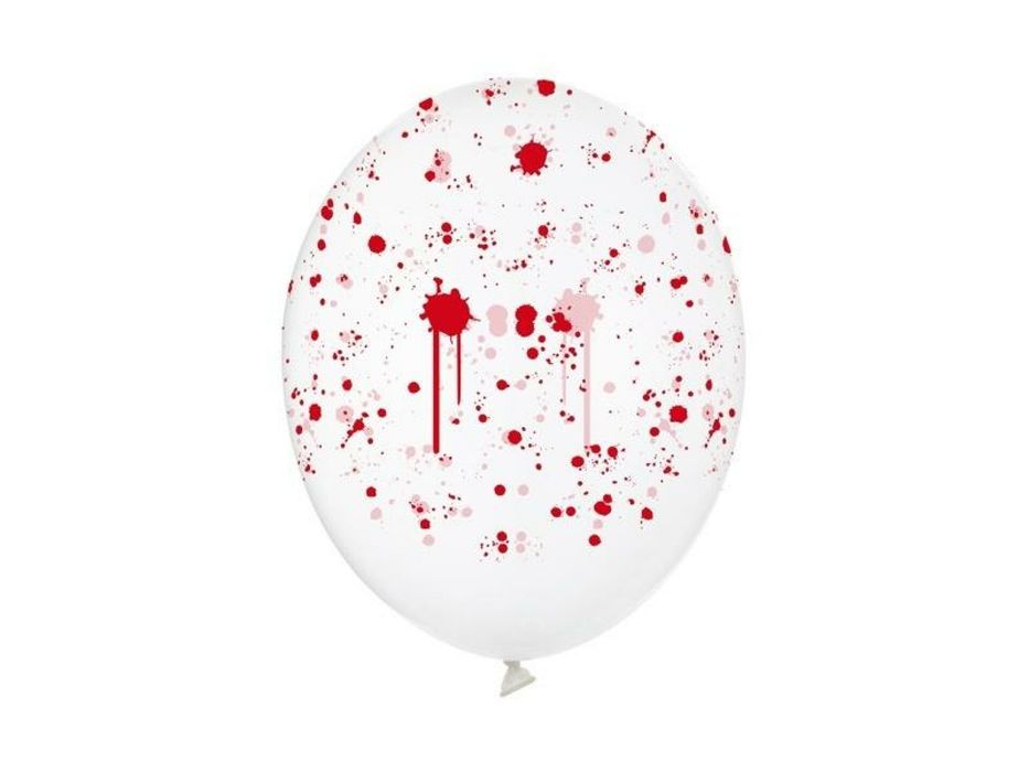 Balony Plamy krwi Crystal Clear 30cm 50szt PartyDeco