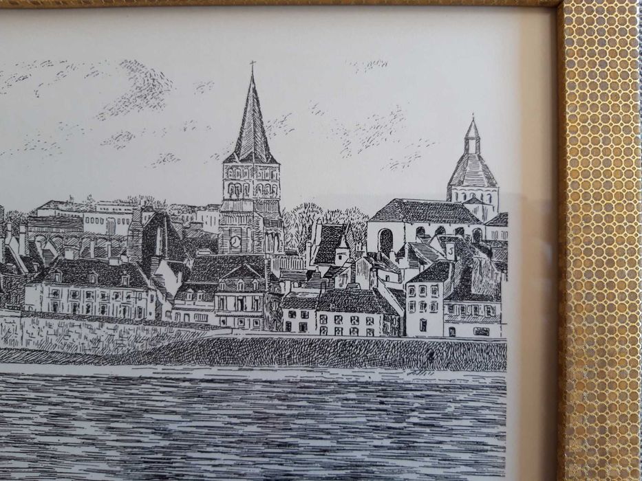 Quadro com desenho paisagista