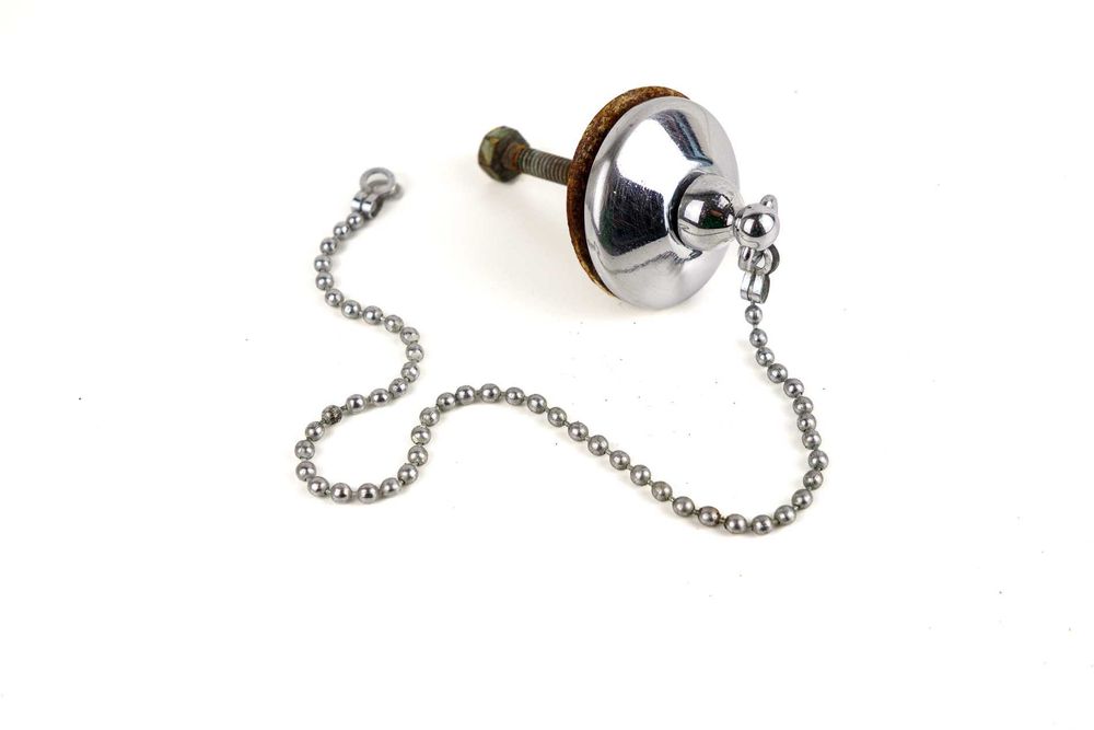 Parafuso + espelho + corrente para tampa de drenagem de lavatório