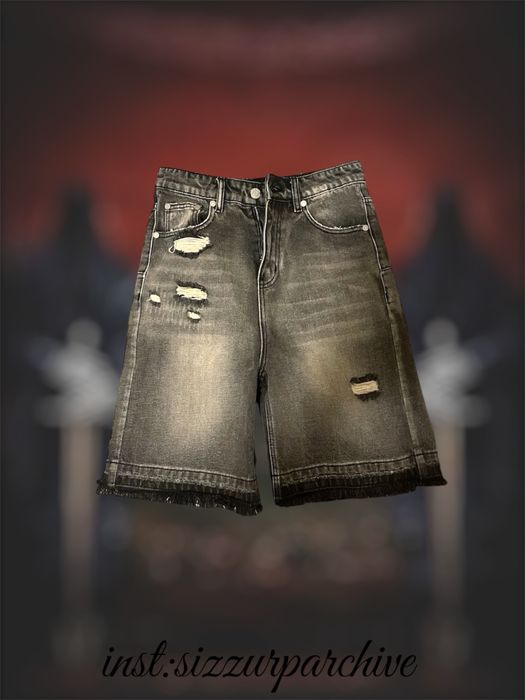 Racer Worldwide Distressed Denim Shorts