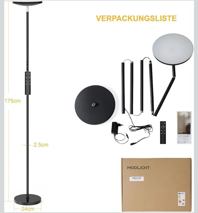 Lampa stojąca LED Ściemniana 30 W 3000 Lumenów Nowoczesna lampa W017