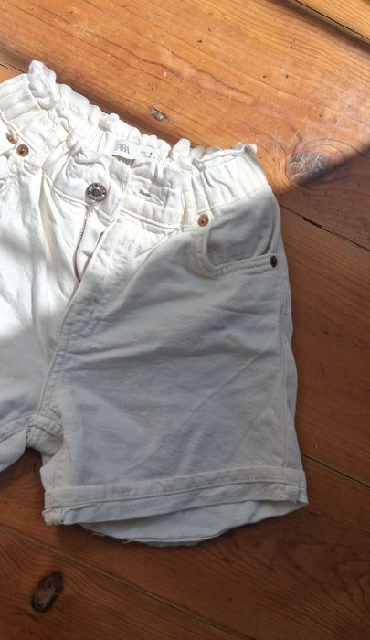 Calções ganga brancos Zara 8 anos