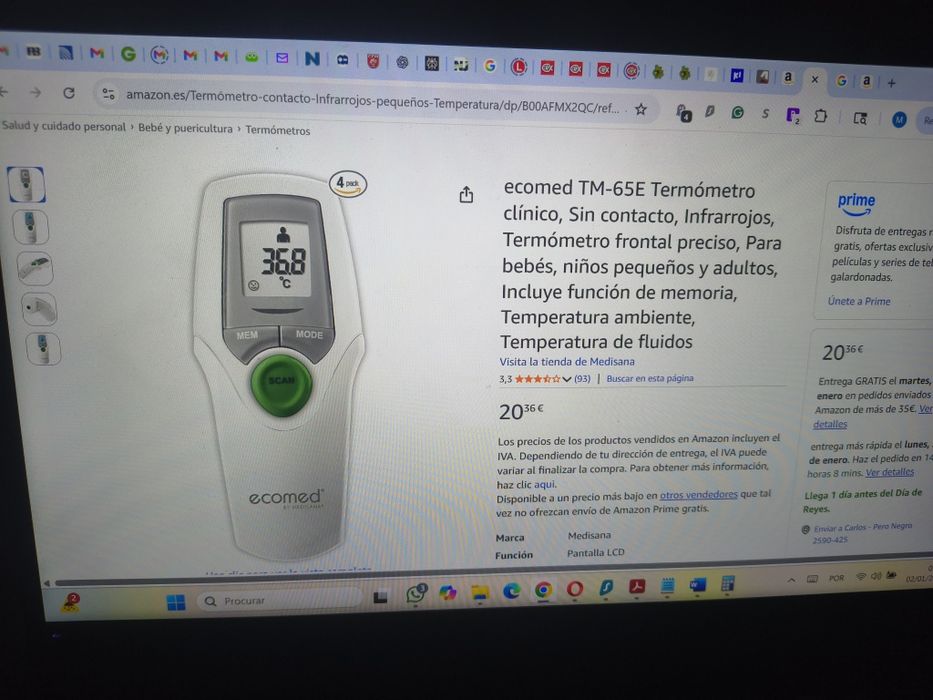 Termômetro digital Medisana