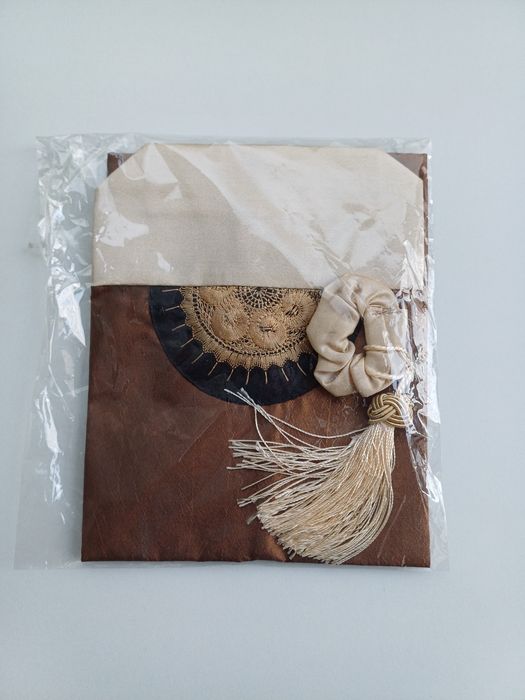 Bolsa/Porta-garrafas de estilo chinês, de cor castanha - NOVA